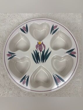 Clay Design Heart Floral Stoneware Baking Dish From 1990